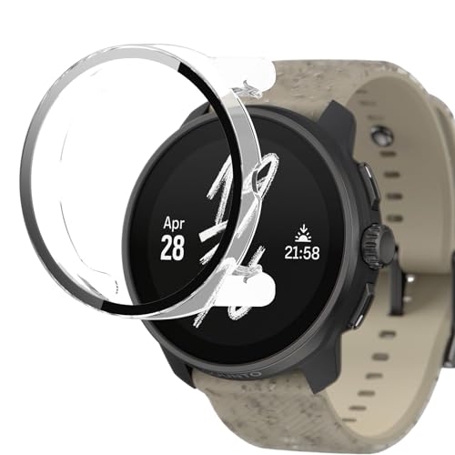 KUSINHOKA Hard Hülle für Suunto Race S 45mm mit Anti-Kratzen Schutzfolie, HD Displayschutzfolie 360°Rundum Vollständige Abdeckung Stoßfest PC Schutzhülle für Suunto Race S, Transparent von KUSINHOKA