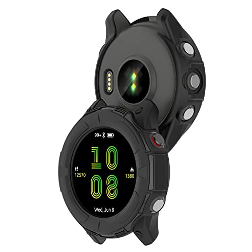 KUTEWEU Hülle Kompatibel mit Garmin Forerunner 255, Anti Kratzen TPU Cover, Shell Schutzhülle Ersatz Case Bumper für Garmin Forerunner 255 Smartwatch Zubehör (2 Stück Schwarz) von KUTEWEU