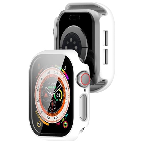 KUTEWEU Hülle Silikon für iWatch Series 10 42mm/iWatch Series 10 46mm Smart Watch, Rundum Stoßfeste Schutzhülle mit HD Displayschutz, Kratzfeste Ultra Dünne Hard PC Cover (2 Stück Weiß, 42MM) von KUTEWEU