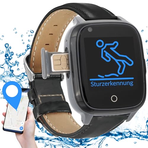 KUUS. Notruf Uhr mit Sturzerkennung - Notrufknopf für Senioren - GPS Tracker Senioren mit Ortung. Senioren Smartwatch mit Sim Karte ohne Handy - Demenz Hilfsmittel Notfallarmband Erwachsene & Senioren von KUUS.