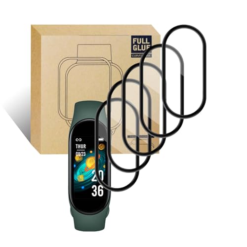 KUWAI 5 Stück Schutzfolie Kompatibel mit Xiaomi Mi Band 8 Ultra-Transparent Displayschutzfolie, Anti-Kratzer Blasenfrei Gehärtetes Glas Folie für Xiaomi Mi Band 8 Smartwatch (1) von KUWAI