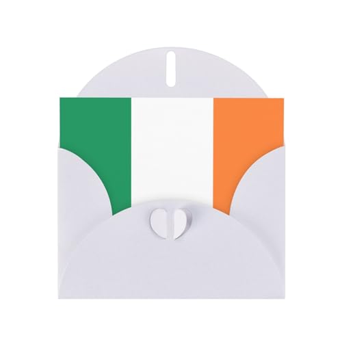 White KVCBUYK Irish Flag Prints Grußkarte aus hochwertigem Perlglanz-Papier für verschiedene Anlässe von KVCBUYK