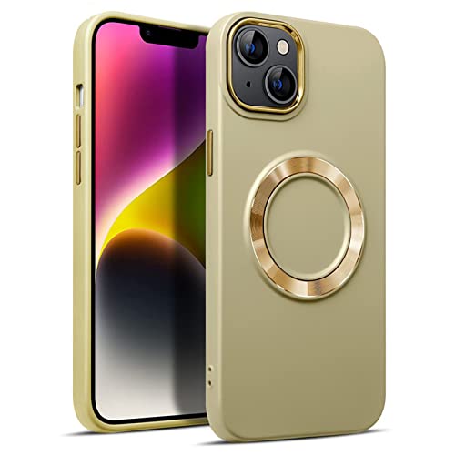 KVIBEO Handyhülle Für iPhone 14/14 Pro/14 Pro Max/14 Plus, Militärstandard Stoßfest Schutzhülle Mit Kameraschutz Und Unterstützung Ladeg,Gold,14 Pro Max 6.7" von KVIBEO