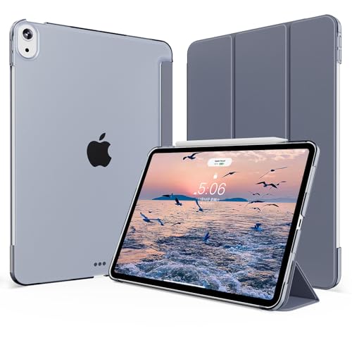 KVTVOU Hülle für iPad Air 11 Zoll 2024 M2, iPad Air 5. / 4. Generation 10,9 Zoll 2022/2020, Transluzent Hart Rückseite, Unterstützen Pencil Aufladung, Stoßfeste Schutzhülle für iPad Air 11, Violett von KVTVOU