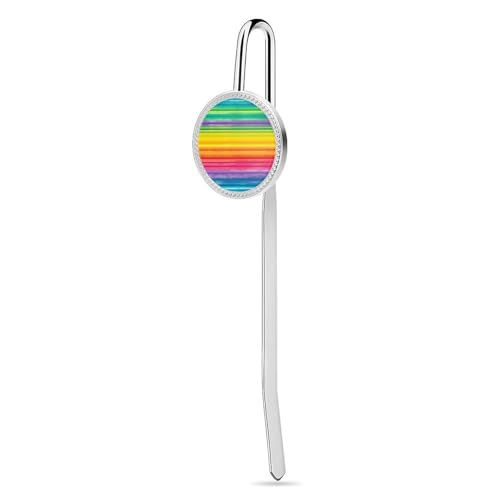 Regenbogenfarbenes gestreiftes Lesezeichen zum Lesen, elegantes, rostfreies Buchzubehör, langlebige Seitenmarkierungen für Frauen und Männer, Geschenke für Buchliebhaber, 3 cm Regenbogenfarbenes gestreiftes Lesezeichen zum Lesen, elegantes, rostfreies Buchzubehör, langlebige Seitenmarkierungen für Frauen und Männer, Geschenke für Buchliebhaber, 3 cm von KWQDOZF