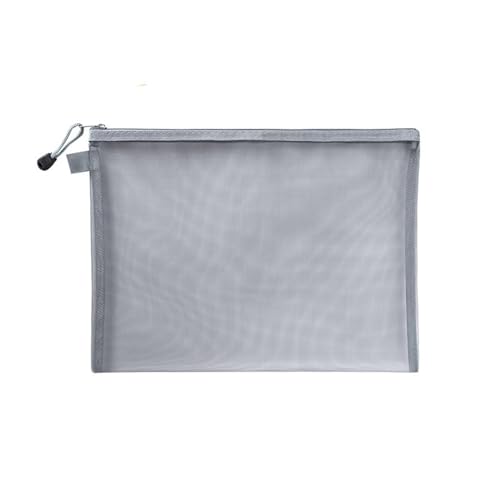 Netzkettenpaket. A4/A5/A6 Mesh-Reißverschlusstasche Dokumententasche Wasserdichte Zip-Dateiordner Schulbürobedarf Kosmetiktaschen Mesh-Dokumententasche(Grey,A4(33.5X24cm)) von KXAOXGRC