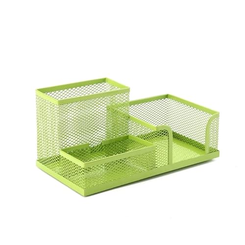 Schreibtisch-Organizer For Bleistifte Büro Schreibtisch Top 3/4 Grids Tisch Organizer Lagerung Box Datei Lagerung Rack Metall Stift Halter Schwarz Mesh Stift Halter For Spart Platz zu Hause(Green-3 Gr von KXSEXAZN