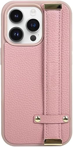 KXUISDUJ Lederhülle für iPhone 15Pro Max/15 Pro/15, mit Handgelenkschlaufe, Ständer, Fallschutz, stilvoll, für Damen und Mädchen, Orange, 15 Pro Max, KXUISDUJ, Rosa von KXUISDUJ