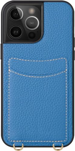 KXUISDUJ Schutzhülle aus echtem Leder für iPhone 15 Pro Max/15 Pro/15 Plus/15, ultradünn, Litschi-Grain-Hülle mit Bargeldkartenschlitz, Premium-Retro-Handyhülle, B, 15 Plus von KXUISDUJ