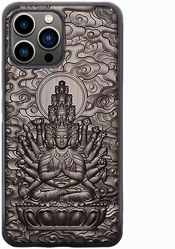 KXUISDUJ Schutzhülle für iPhone 13 Pro, Buddha-Holz, mit Kameraschutz, weiche Rückseite, massives Sandelholz (iPhone 13 Pro, A) von KXUISDUJ