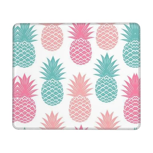 Mauspad mit farbiger Ananas-Motiv, verschiedene Größen, mit Gummiverriegelung (horizontal), geeignet für Laptops zu Hause usw. von KYATON