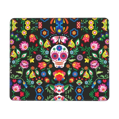 Sugar Horror Skull and Flowers Multi Size Rubber Lock Edge Mouse Pad (Horizontal) Office Mouse Pad Suitable for Home Laptops Etc. von KYATON