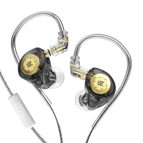 KZ KZ06 EDX PRO Dynamischer In-Ear-Kopfhörer 5N OFC Sauerstofffreies Kupferkabel HiFi-Ohrhörer Gaming-Headset mit Geräuschunterdrückung (Mit Mikrofon, Klar) von KZ