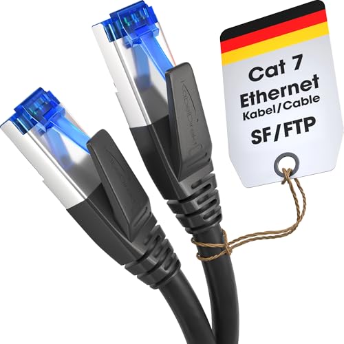 KabelDirekt – Cat 7 Netzwerkkabel, bruchfest konstruiert – 5 m – 10 Gigabit Lan Kabel & Ethernet Kabel (Patchkabel geeignet für Highspeed Netzwerke, Gaming, Switch, Router, PC und Modem, RJ45) von KabelDirekt