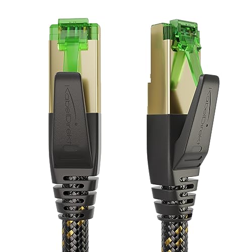 KabelDirekt – Cat 7 Netzwerkkabel, flexible & bruchfeste Nylon-Ummantelung – 2 m – 10 Gigabit Lan & Ethernet Kabel (Patchkabel geeignet für Highspeed Netzwerke, Switch, Router, PC & Modem, RJ45) von KabelDirekt