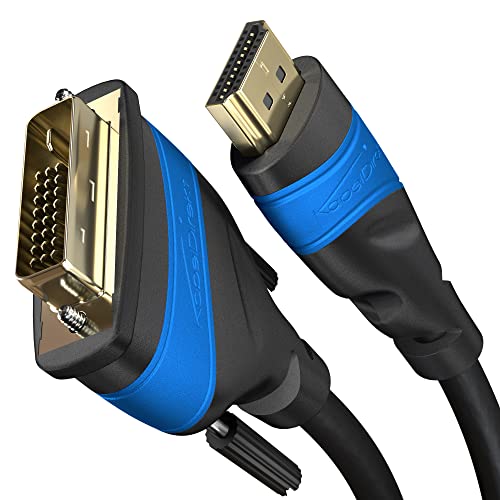 KabelDirekt – HDMI-DVI-Adapterkabel – 3 m (bi-direktional, DVI-D 24+1/High Speed HDMI Kabel, 1080p/Full HD, digitales Videokabel, HDMI-Geräte an DVI-Monitore anschließen oder umgekehrt, Schwarz) von KabelDirekt