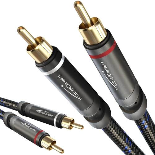 KabelDirekt – Kabel RCA audio stereo 2 x 2 cinch – 4 m – z poszyciem nylonowym, szczególnie odporny i z wspaniałą jakością dźwięku (kabel koaksjalny & RCA, subwoofer/wzmacniacz/hi-fi/home cinema) von KabelDirekt