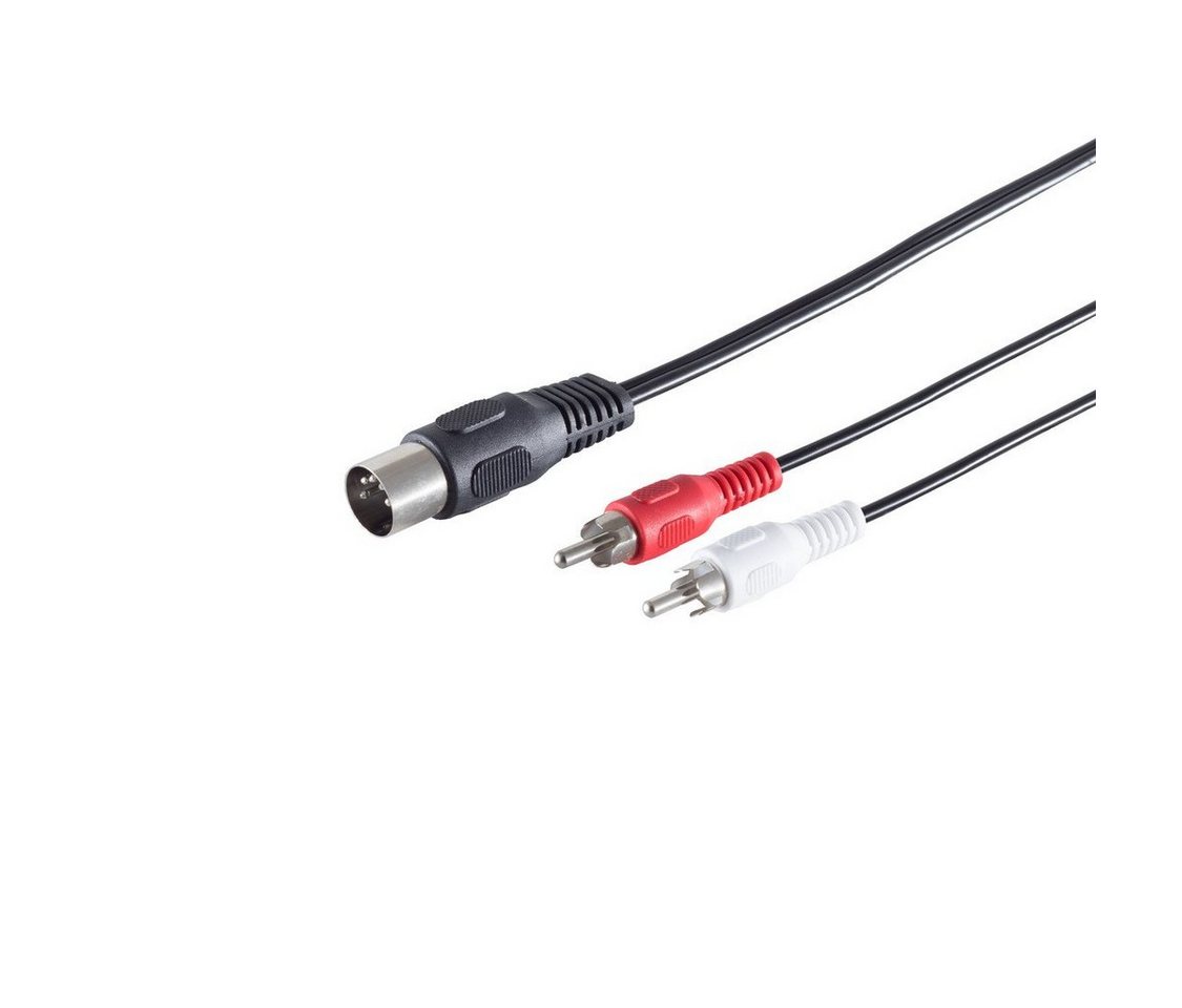 Kabelbude.eu DIN zu Cinch Kabel, 5-pol. DIN-Stecker auf 2 Cinchstecker, 1,5m Audio-Kabel, (150,00 cm) von Kabelbude.eu
