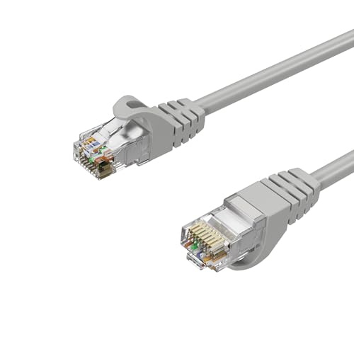 Kabelbude.eu Netzwerkkabel RJ45 Patchkabel, LAN-Kabel U/UTP, CAT 7 Rohkabel, bis 10 Gbit/s 15,00m Grau von Kabelbude.eu