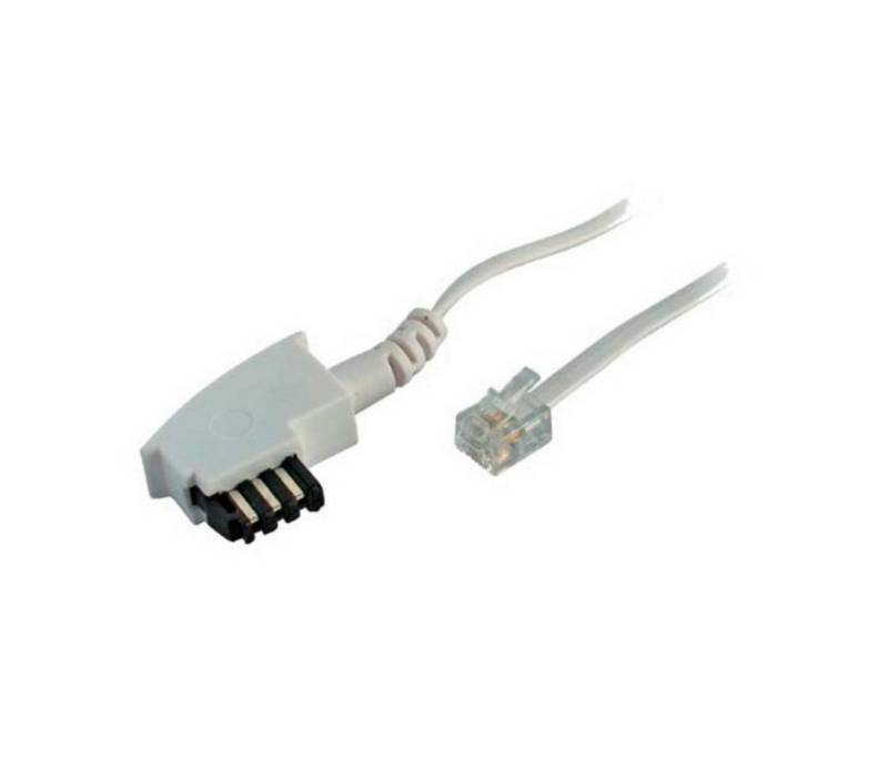 Kabelbude.eu TAE F-Stecker/Western-Stecker 6/4 Siemens weiß 6m Telefonkabel, (600 cm) von Kabelbude.eu