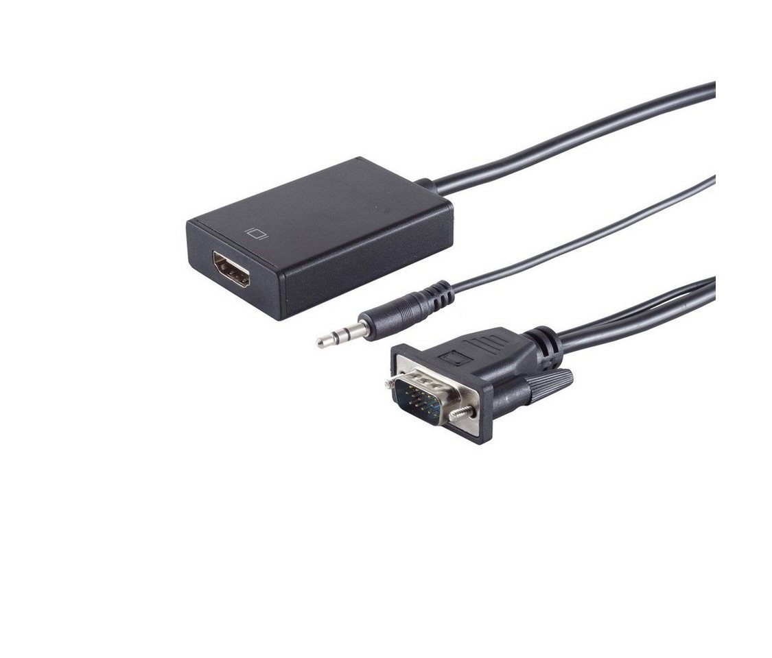 Kabelbude.eu VGA Stecker /HDMI A Buchse + 3,5mm Klinke 0,15m HDMI-Adapter von Kabelbude.eu
