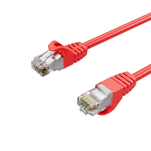 Netzwerkkabel RJ45 LAN Kabel, Ethernet Kabel, S/FTP, PIMF, Rohkabel Cat 7 Halogenfrei Rot 20,00m von Kabelbude.eu