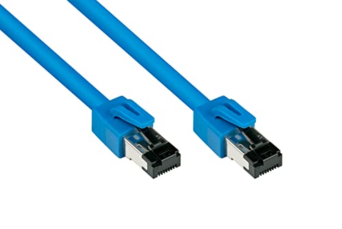 Kabelmeister SO-37369 PREMIUM Cat 8 Patchkabel mit Rastnasenschutz RNS, 40-Gigabit, Kupferleiter/CU, S/FTP, PiMF, 2000MHz, Halogenfrei, 15 m Blau von Kabelmeister