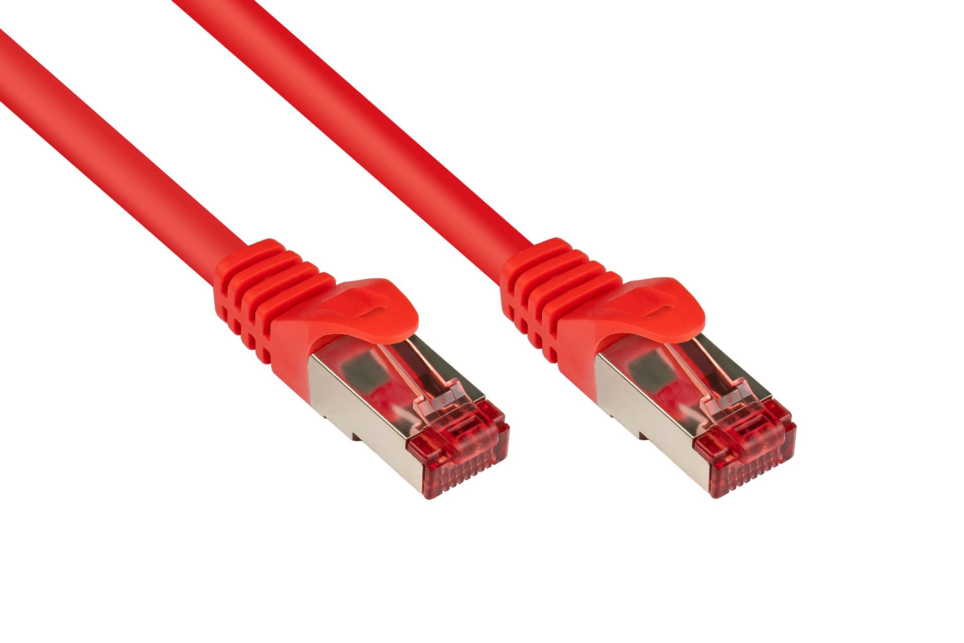 RNS® Patchkabel mit Rastnasenschutz, Cat. 6, S/FTP, PiMF, PVC, 250MHz, rot, 1m von Kabelmeister