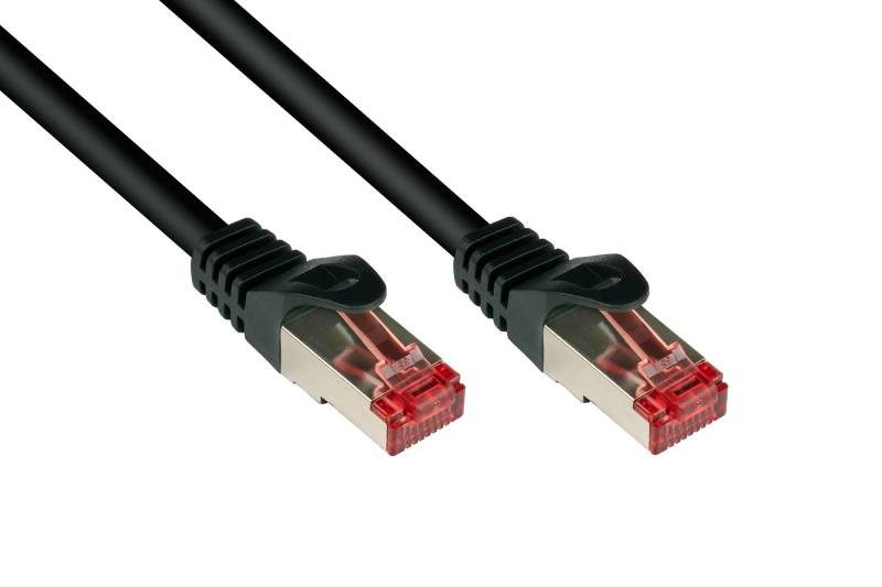 RNS® Patchkabel mit Rastnasenschutz, Cat. 6, S/FTP, PiMF, PVC, 250MHz, schwarz, 0,15m von Kabelmeister