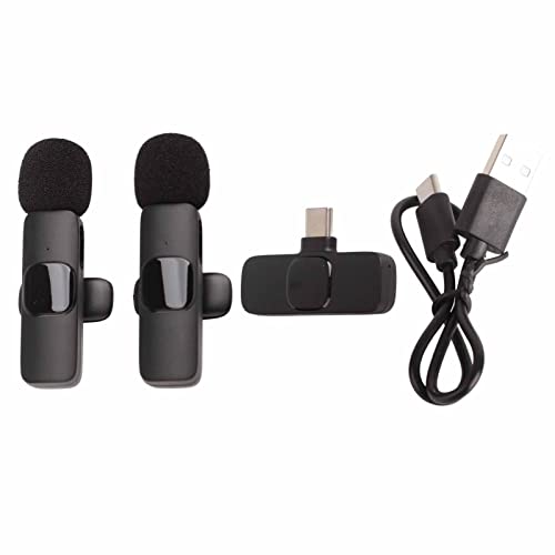 Kadimendium Lavalier-Mikrofon, Clip-on-Aufnahmemikrofon mit Rauschunterdrückung für Live-Streaming, Mikrofon für Sender von Kadimendium