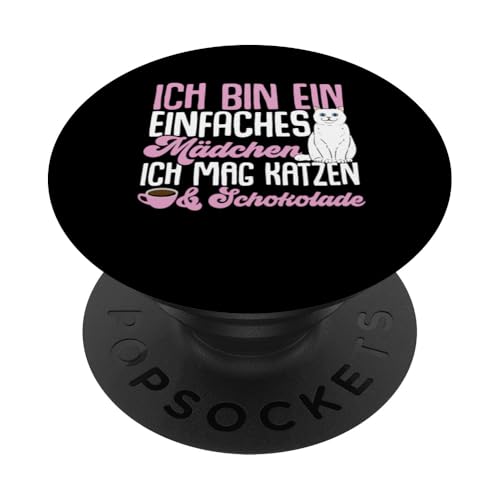 Katze Ich Bin Ein Einfaches Mädchen Lustiges Katzen PopSockets mit austauschbarem PopGrip von Kätzchen Katze Geschenke