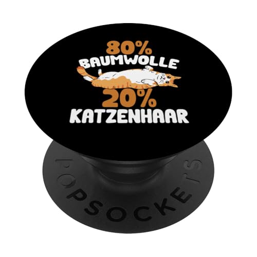 Katzen Katze 80% Baumwolle 20% Katzenhaar PopSockets mit austauschbarem PopGrip von Kätzchen Katze Geschenke