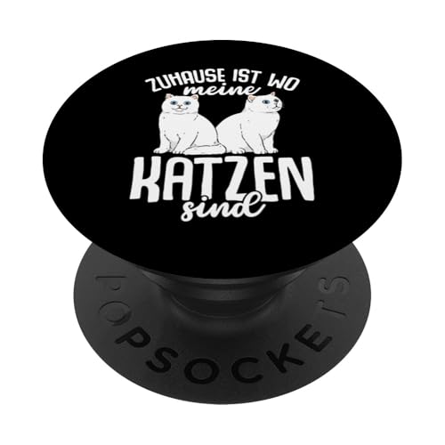 Zuhause Ist Wo Meine Katzen Katze PopSockets mit austauschbarem PopGrip von Kätzchen Katze Geschenke