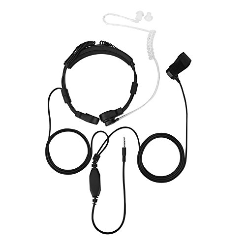 Kafuty 3,5 mm PTT Throat Mic Ohrhörer Anti Radiation verdeckte Luft Akustikrohr Headset für Handy von Kafuty