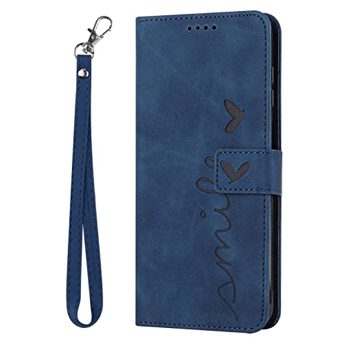 Kainevy Für Samsung Galaxy A21s Hülle mit Band und Tasche Leder Schwarz Dauerhaft Zubehör Handyhülle Samsung A21s Hülle Brieftasche Schnalle Flip Desidn Schutzhülle für Frauen Männer (blau(2)) von Kainevy