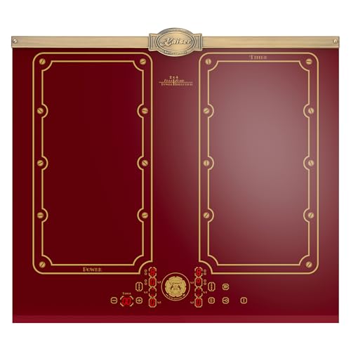 Kaiser KCT 6192 FI RotEm Induktionskochfeld 60 cm • 8 Heizelemente: 4×2 Induktions-Kochzonen • FREE ZONE mit 2 FLEX Induktions Zonen • Bordeaux Keramik-Glas mit Antique Gold-Leiste von Kaiser