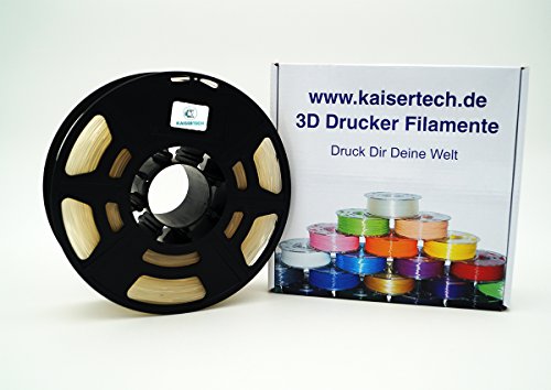 Kaisertech Filament für 3D Drucker 1kg PLA/ABS 1.75mm/3mm - Premium Qualität & geeignet für MakerBot RepRap MakerGear Ultimaker uvm. (PLA 1.75mm, Transparent) von Kaisertech