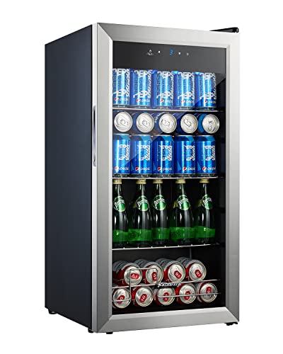 Kalamera Getränkekühlschrank, Bierkühlschrank mit Touch Control Panel, Kühlzone 3-18°C, Flaschenkühlschrank 86 Liter, blaue LED Beleuchtung, 41 dB, KRC-80BV von Kalamera