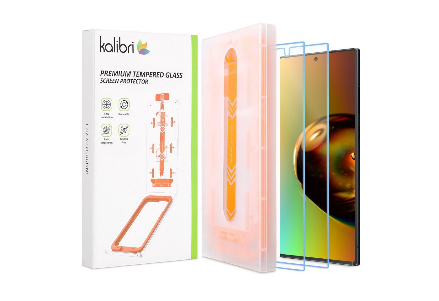 kalibri Schutzfolie 2x Folie kompatibel mit Samsung Galaxy S24 Ultra, (1-St), Glas Handy Schutzfolie Set - Full Display Screen Protector von Kalibri