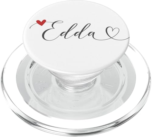 Edda Name Vorname Kalligrafie Schreibschrift Herzlinie PopSockets PopGrip für MagSafe von Kalligrafie Personalisierte Vornamen mit Herz