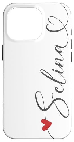 Hülle für iPhone 16 Pro Selina Name Vorname Kalligrafie Schreibschrift Herzlinie von Kalligrafie Personalisierte Vornamen mit Herz