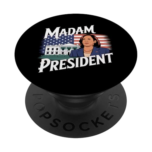 Frau Präsidentin Kamala Harris 2024 Politisch PopSockets Klebender PopGrip von Kamala Harris 2024 Kampagne Unterstützung Kleidung