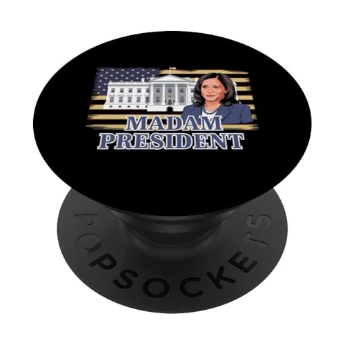 Frau Präsidentin Kamala Harris 2024 Politisch PopSockets Klebender PopGrip von Kamala Harris 2024 Kampagne Unterstützung Kleidung