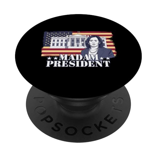 Frau Präsidentin Kamala Harris 2024 Politisch PopSockets Klebender PopGrip von Kamala Harris 2024 Kampagne Unterstützung Kleidung