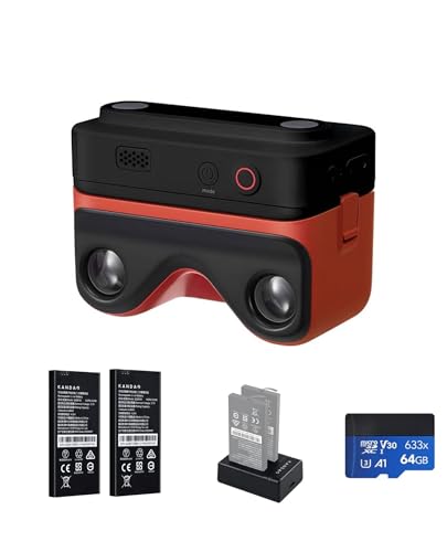 KanDao 3D Digitalkamera, 2.54" Touchscreen 60Mbps Stereoskopische Kamera, Bildstabilisierung Stabilisierung, 3D Foto & Video, Vlog VR Kamera, QooCam EGO, Schwarz, Reise-Kit von KanDao