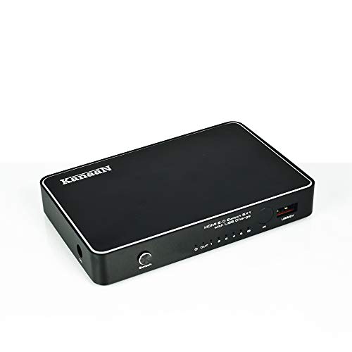 KanaaN HDMI 2.0 Switch 5x1 | Unterstützt 4K 3D HDMI 2.0 HDCP 2.2 | Für DVD- oder Blu-ray-Player, Xbox, Playstation, Wii, PC etc. | USB-Charger | Inklusive Fernbedienung von KanaaN