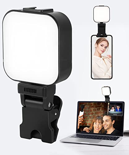 64 LED Handy Selfie Licht - 5 Lichtmodi Clip Fotolicht Phone Selfi Light Klammer Videoleuchte Handylicht Portable Kameralicht für iPhone, Videokonferenz, TikTok, Laptop von Kangtaixin