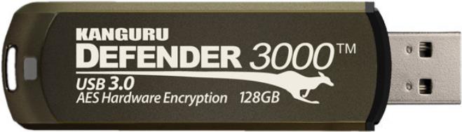 Kanguru Encrypted Defender 3000 - USB-Flash-Laufwerk - verschl�sselt - 16 GB - USB 3.2 Gen 1 - FIPS 140-2 Level 3 - TAA-konform (KDF3000-16G) von Kanguru