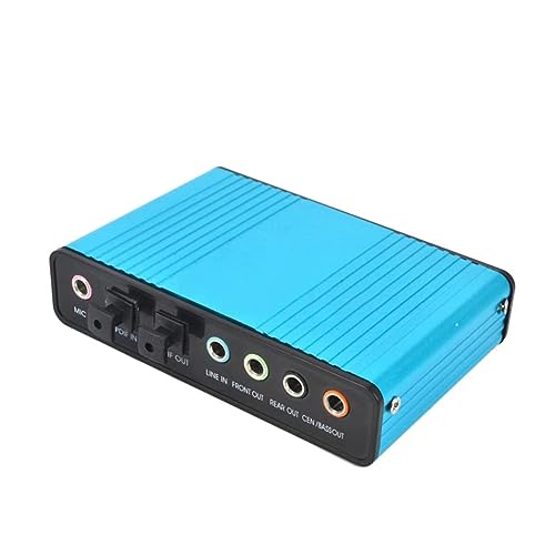 Kanylavy USB 6 Kanal 5.1/7.1 Surround Externe Soundkarte PC Laptop Desktop Tablet Audio Optische Adapterkarte Einfache Installation Einfach zu Bedienen (Blau) von Kanylavy