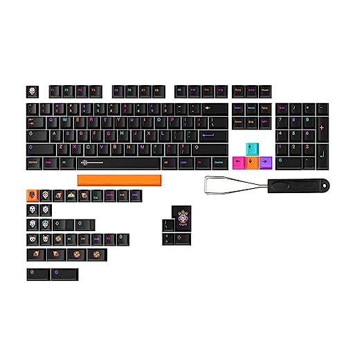 CherryProfile Tastenkappen-Set für 138 Tasten, mechanische Tastatur, Englisch/Japanisch/Koreanisch/Russisch, PBT-Tastenkappen, 138-teilig, Farbsublimations-Tastenkappen-Set CherryProfile von Kaohxzklcn